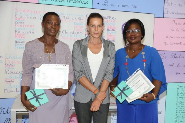 Princess Stephanie presented diplomas to midwives from Ivory Coast Marcelline & Caroline